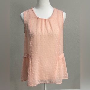 EUC J. CREW SHEER SWISS DOT PEPLUM TOP